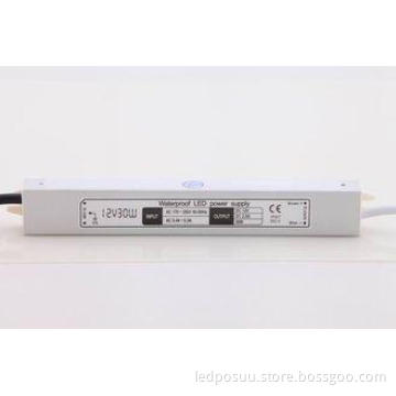 Slim 30 W IP67 12V LED Strip Power Supply , Constant Voltag